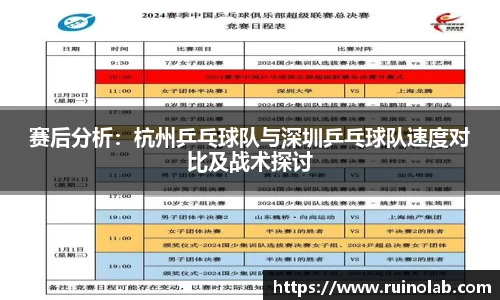 赛后分析：杭州乒乓球队与深圳乒乓球队速度对比及战术探讨