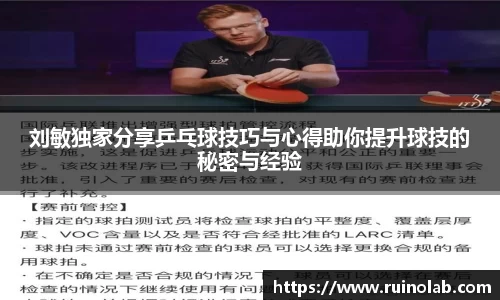 刘敏独家分享乒乓球技巧与心得助你提升球技的秘密与经验